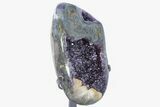 Amethyst Geode with Calcite on Metal Stand - Uruguay #199665-2